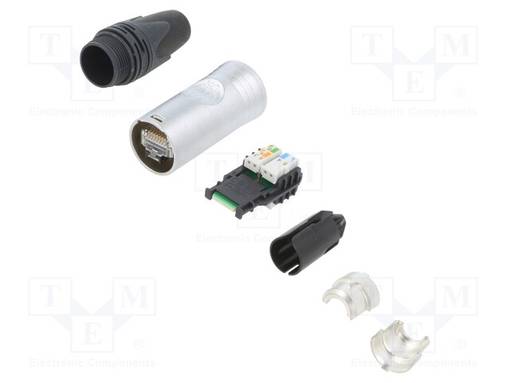 LIITIN: RJ45 - RJ45 - UROS - ETHERCON - PIN: 8 - SUORA - JOHTOON - CAT: 6A - Erikoisliittimet - NTR-NE8MX6-T - 1