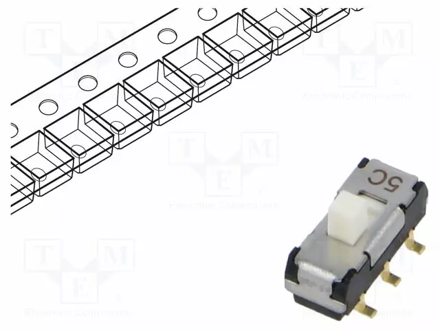 LIUKUKYTKIN - AS: 2 - DPDT - 0,2A/12VDC - ON-ON - SMT - 8,5X3,5X3,5MM - Mikrokytkimet - CL-SB-22B-02T - 1