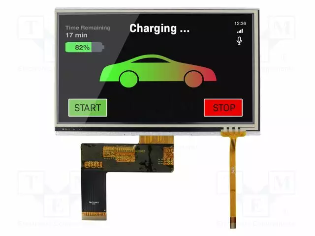 TFT NÄYTTÖ - 7" - 800X480 - VALAISTUS: LED - KOOT: 165X104X4,7MM - RGB - TFT-näytöt - NHD-7.0800480AF-LT - 1