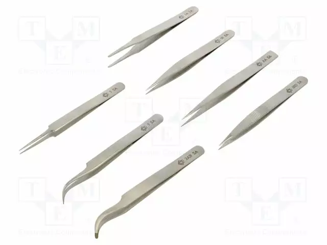 PINSETIT-SETTI - YLEISMALLINEN - 7KPL - Yleiskäyttöiset atulat ja pinsetit - PG-KIT7T - 1