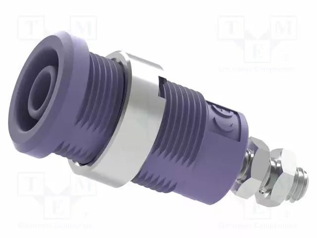LABORATORY CONNECTOR: 4MM BANANA - SOCKET - 25A - VIOLET - M4 - 34MM - Banaanijatkoliittimet - PJP3265-C-VT - 1