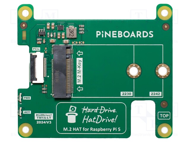 LAAJENNUSLEVY - PCIE - ADAPTERI - RASPBERRY PI 5 - 65X56,5MM - 3A - Embedded järjestelmien lisätarvikkeet - TM1S-LT - 1