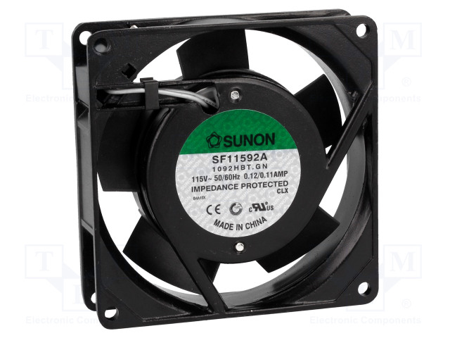 AKSIAALIPUHALLIN 115VAC - 92X92X25MM - 62M3/H(±7%) - 40DBA - AC 115V tuulettimet - SF11592A1092HBT - 1