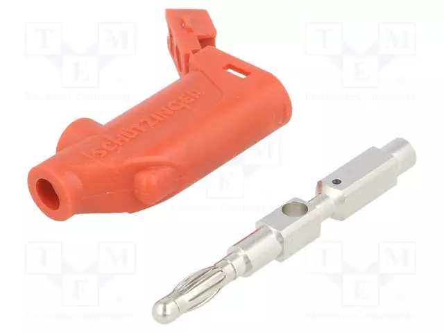 BANAANILIITIN 4MM - PISTOKE - 32A - 33VAC - 70VDC - PUNAINEN - 3MOHM - Banaaniliittimet 4mm - FK20LNI25-RT - 1