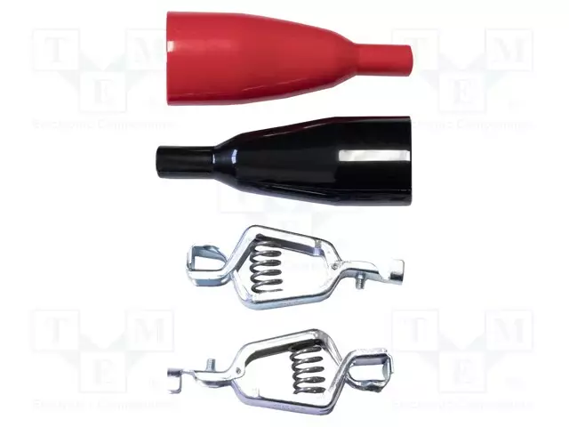 HAUENLEUKA - 50A - LEVITYSALUE: MAX.27MM - MUSTA,PUNAINEN - TINATTU - Krokotiili klipsit - BU-21-CLIPS-KIT - 1