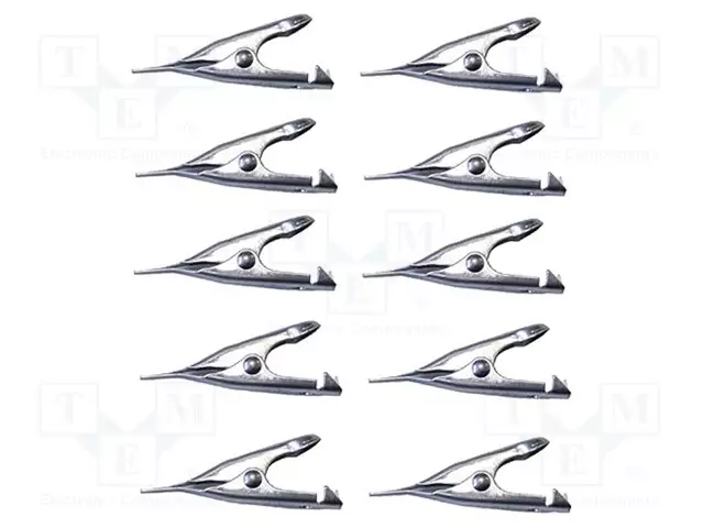 HAUENLEUKA - 5A - LEVITYSALUE: MAX.5,6MM - LIITOKSET: TERÄS - 10KPL - Krokotiili klipsit - BU-34-KIT - 1