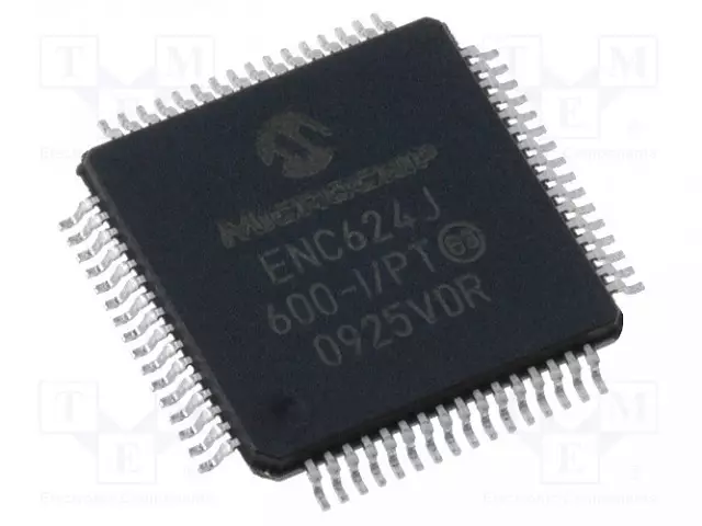 IC: ETHERNET-OHJAIMET - 10/100BASE-T - SPI / FLEXIBLE PARALLEL - Mikropiirit - ETHERNET liitäntä - ENC624J600-IPT - 1