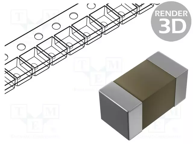 KERAAMINEN KONDENSAATTORI - 100NF - 50V - X7R - ±10% - 0603 - MLCC SMD kondensaattorit - 0603B104K500CT - 1