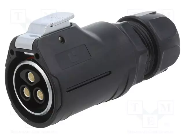 LIITIN: PYÖREÄT - PISTOKE - KOKO 28 - 02 - NAARAS - PIN: 3 - 500V - KULLATTU - Erikoisliittimet - 2840-03-T20CR-T - 1