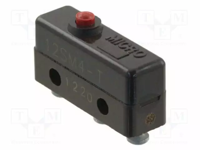 MIKROKYTKIN SNAP ACTION - 1A/125VAC - 1A/30VDC - ILMAN VIPUA - SPDT - SANP ACTION mikrokytkimet - 12SM4-T - 1
