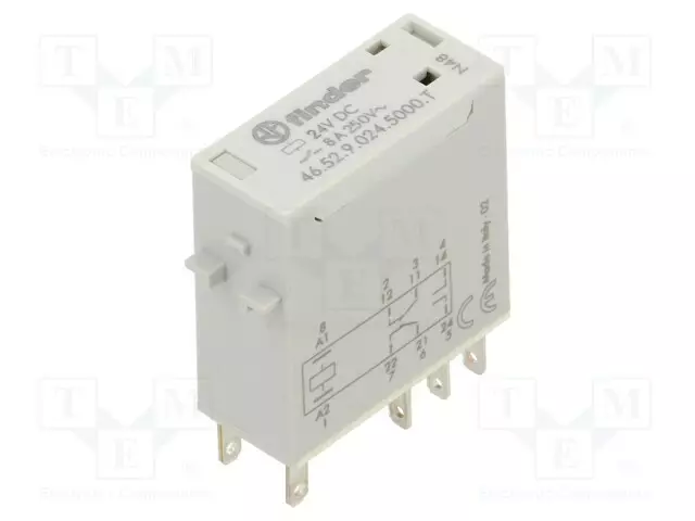 RELE - DPDT - UKELAN: 24VDC - 8A/250VAC - 8A/30VDC - Teollisuusreleet - 46.52.9.024.5000T - 1