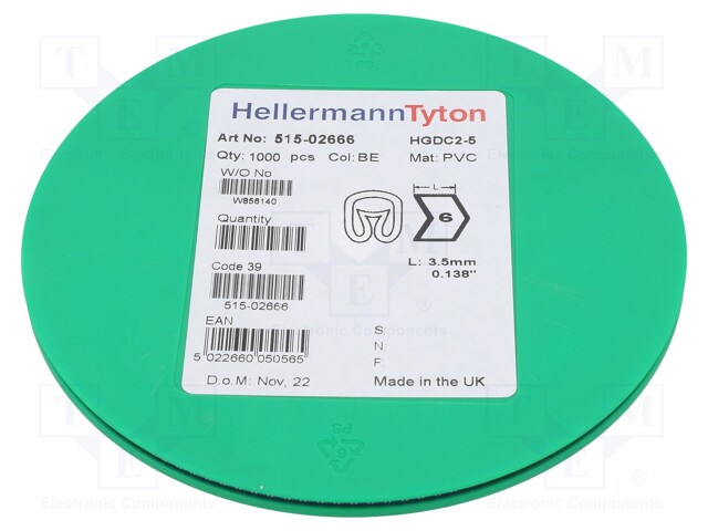 MERKIT - MERKINTÄ: 6 - 2÷5MM - PVC - SININEN - -65÷105°C - LÄPILADOTTAVA - Kaapeleiden merkintä - HGDC2-56-PVC-BU - 1