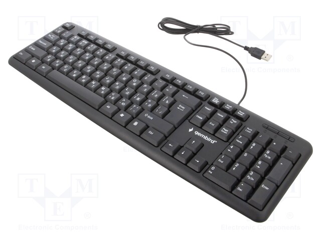NÄPPÄIMISTÖ - MUSTA - USB A - JOHTO-RU LAYOUT - 1,5M - Tietokoneen oheislaitteet - KB-U-103-RU - 1