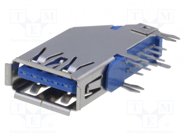 LIITIN: USB A - PISTORASIA - THT - SIVU-90° KULMA - USB 3.0 - USB liittimet - USB-A3-S-RU - 1