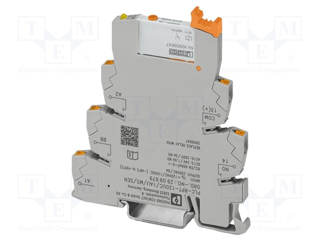RELE: LIITÄNTÄ - SPST-NO - UKELAN: 24VDC - 50MA - 0,05A/30VAC - PLC-RPT - Elektromagneettiset relesarjat - PLC-RPT-24DC1AU - 1