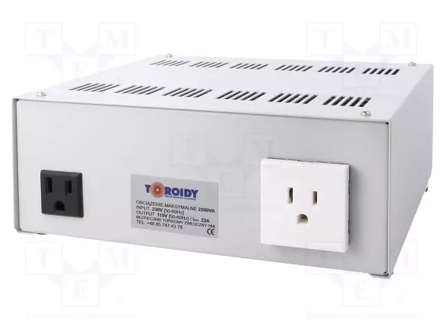 AUTOMAATTIMUUNTAJA - 230VAC - TEHO: 2500VA - UTOISIO.1: 115V - Virtamuuntajat - ATS2500VA-U - 1