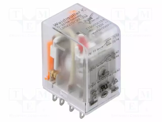 RELE - DPDT - UKELAN: 230VAC - UKYTK: MAX.250VAC - Teollisuusreleet - DRM270730L-AU - 1