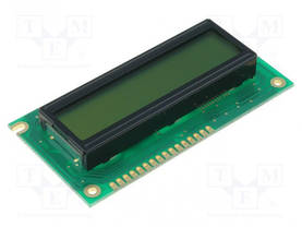 LCD NÄYTTÖ - AAKKOSNUMEERINEN - STN POSITIVE - 16X2 - KELTAVIHREÄ - Aakkosnumeeriset LCD-näytöt - RC1602A-YHW-ESV - 1
