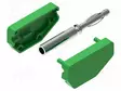 LABORATORY CONNECTOR: 2MM BANANA - PLUG - 10A - 30VAC - 60VDC - VIHREÄ - Banaaniliittimet 2mm - PJP215-V - 2
