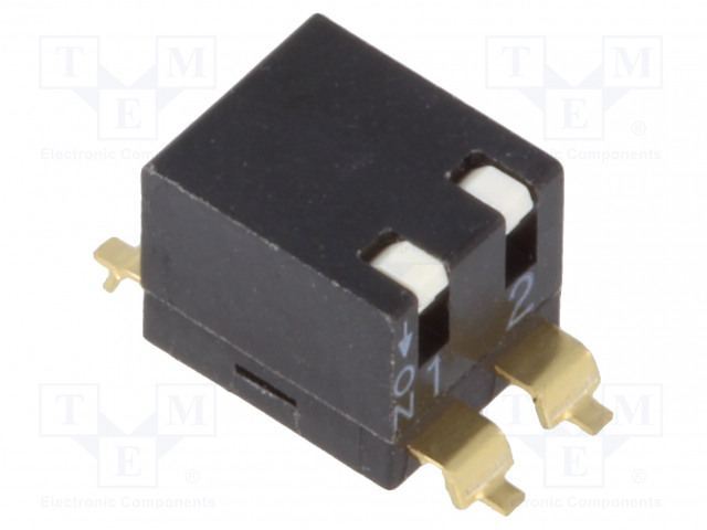 DIP-KYTKIN - NAPOJEN MÄÄRÄ: 2 - ON-OFF - 0,025A/24VDC - AS: 2 - DIP kytkimet - EPMR-02-V - 1