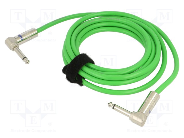 KAAPELI - JACK 6,3 MM 2PIN KULMAPISTOKE,MOLEMMIN PUOLIN - 3M - Muut audio-videokaapelit - TAS-TK113PSF-V - 1