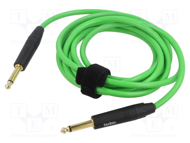 KAAPELI - JACK 6,3 MM 2PIN PISTOKE,MOLEMMIN PUOLIN - 3M - VIHREÄ - Muut audio-videokaapelit - TAS-TK123PSF-V - 1