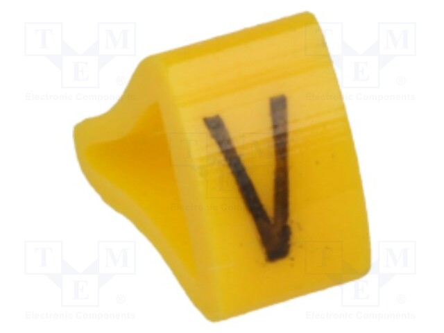 MERKIT - MERKINTÄ: V - 3÷6,5MM - H: 9MM - A: 7MM - -30÷100°C - L: 5MM - 250KPL - Kaapeleiden merkintä - MZ-2V - 1