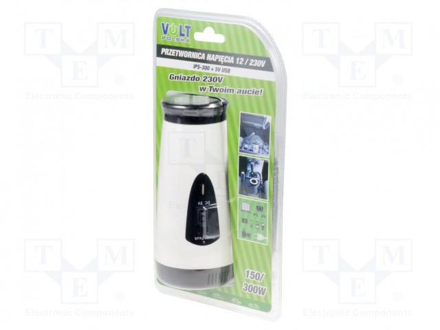 MUUNNIN: DC/AC - 150W - LÄHTÖJÄNNITE 230VAC - 10,5÷15,5VDC - Ø80X178MM - 92% - Invertterit ja jännitteenalentimet - IPS30012V - 1