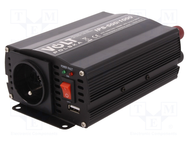 MUUNNIN: DC/AC - 500W - LÄHTÖJÄNNITE 230VAC - 21÷31VDC - 180X105X69MM - 92% - Invertterit ja jännitteenalentimet - IPS500100024V - 1