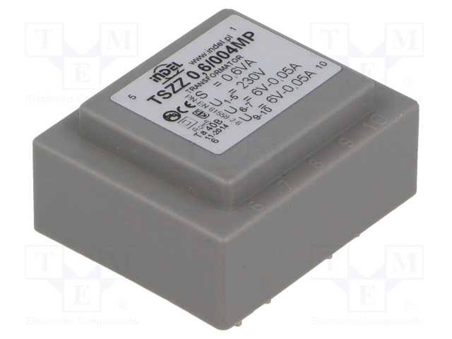 MUUNTAJA - 0,6VA - 230VAC - 6V - 6V - 50MA - 50MA - PCB - IP00 - Piirilevymuuntajat - TSZZ0.52X6V - 1