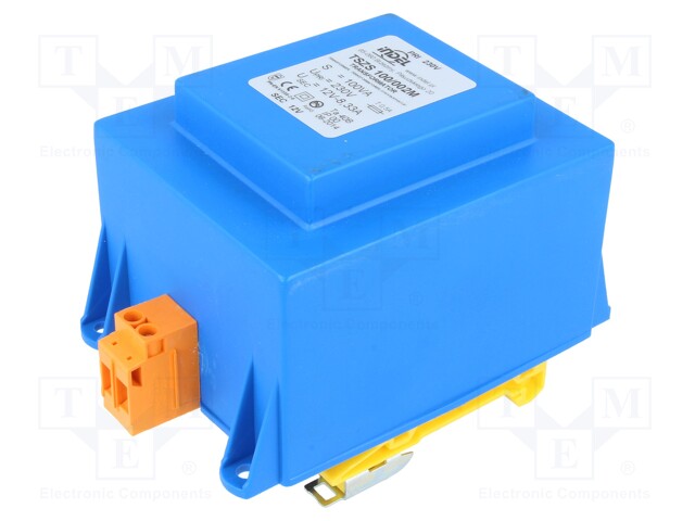 MUUNTAJA - 100VA - 230VAC - 12V - 8,33A - LÄHDÖT: JATKOJOHTO - Muuntajat kiinnityksen kanssa - TSZS10012V - 1