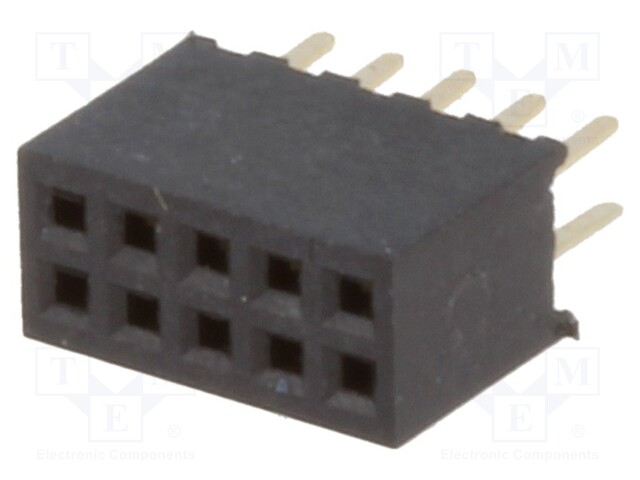 PIIKKIRIMALIITIN - N LIITINAARAS - PIN: 10 - THT - SUORA - 1A - 1,27MM - 2X5 - Piikkirimaliittimet - DS1065-03-2X5S8BV - 1