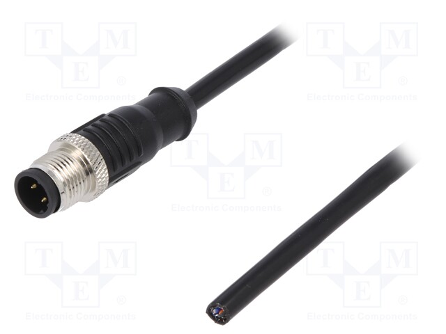 LIITIN: M12 - PISTOKE - UROS - PIN: 4 - SUORA - D-KOODI-ETHERNET - 4A - 30V - M12 liittimet - SM12-CVT-D4M2A010V - 1