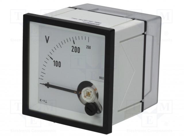 VOLTTIMITTARI - PANEELIASENNETTAVA - 0÷250V - LUOKKA: 1,5 - TRUE RMS - 45÷65HZ - Analogiset paneelimittarit - EQN72-250V - 1
