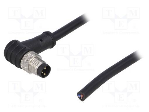 LIITIN: M8 - UROS - PIN: 3 - 3A - 60V - IP65,IP67 - 90° KULMA - PISTOKE - M8 liittimet - SM8-CRT-A3M-2A010V - 1