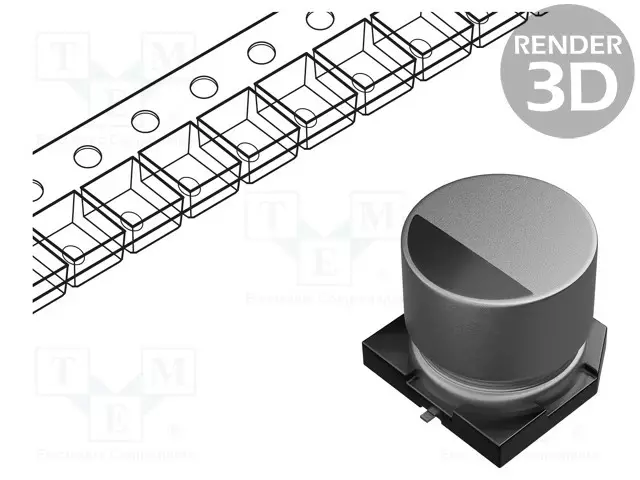ELEKTROLYYTTIKONDENSAATTORI - SMD - 680UF - 70VDC - Elektrolyyttikondensaattorit - vaaka - EEETP70681V - 1