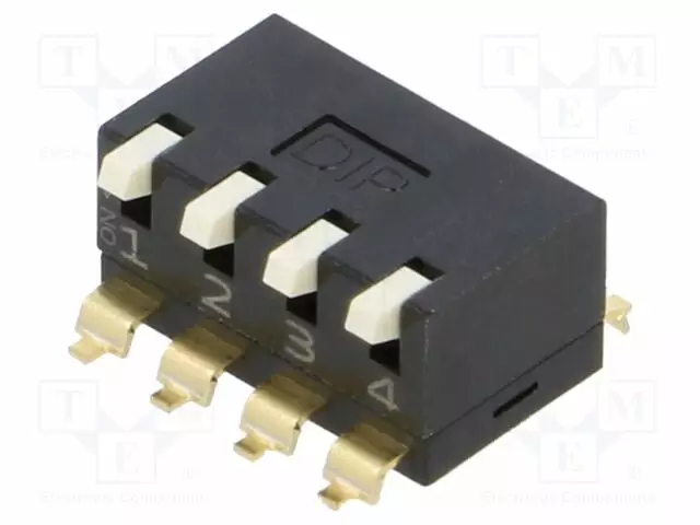 DIP-KYTKIN - NAPOJEN MÄÄRÄ: 4 - ON-OFF - 0,025A/24VDC - AS: 2 - DIP kytkimet - EPM04V - 1