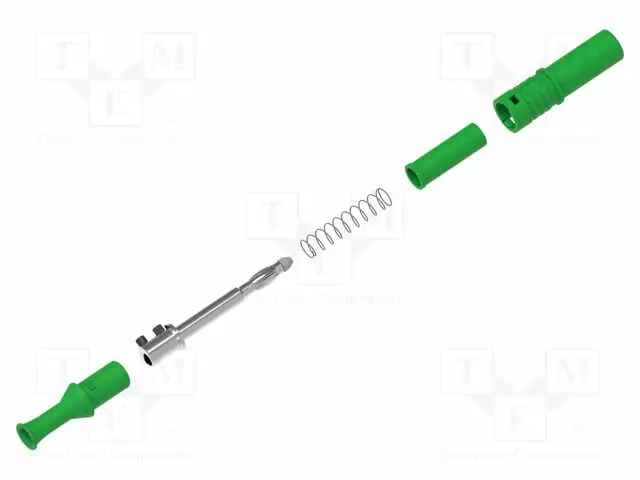 LABORATORY CONNECTOR: 4MM BANANA - PLUG - 36A - VIHREÄ - INSULATED - Banaaniliittimet 4mm - PJP1061-V - 1