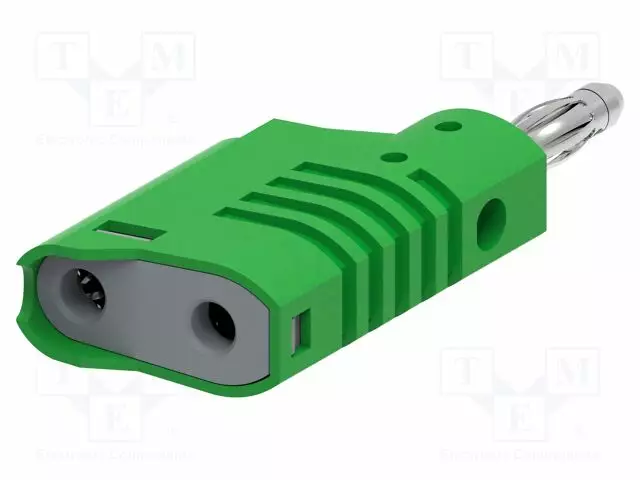 LABORATORY CONNECTOR: 4MM BANANA - PLUG - 36A - 30VAC - 60VDC - VIHREÄ - Banaaniliittimet 4mm - PJP1080-V - 1