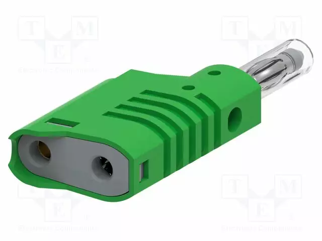 LABORATORY CONNECTOR: 4MM BANANA - PLUG - 36A - 30VAC - 60VDC - VIHREÄ - Banaaniliittimet 4mm - PJP1086-V - 1