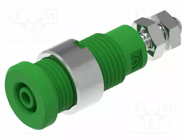LABORATORY CONNECTOR: 2MM BANANA - SOCKET - VIHREÄ - M3 SCREW - Banaanijatkoliittimet - PJP228-4-C-V - 1