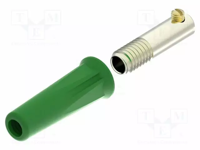 LABORATORY CONNECTOR: 4MM BANANA - SOCKET - 30VAC - 60VDC - 36A - VIHREÄ - Banaanijatkoliittimet - PJP3030-C-V - 1