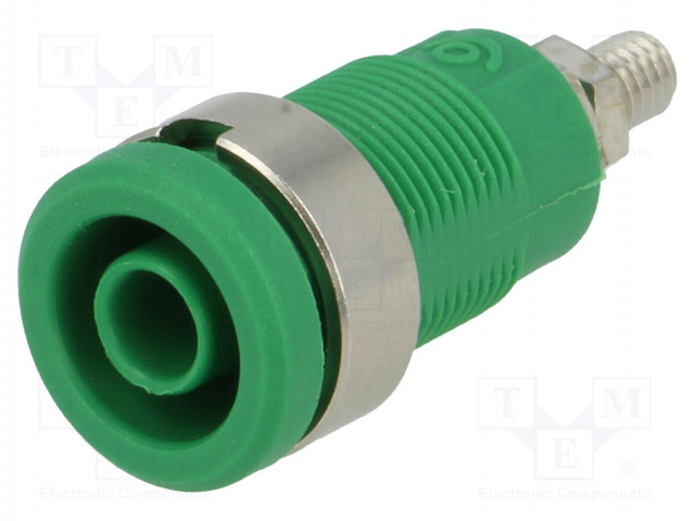 LABORATORY CONNECTOR: 4MM BANANA - SOCKET - 1KV - 36A - VIHREÄ - Banaanijatkoliittimet - PJP3265-I-V - 1