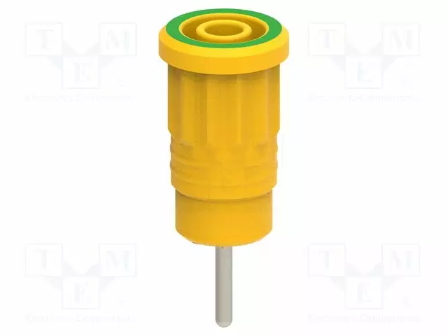 LABORATORY CONNECTOR: 4MM BANANA - SOCKET - 36A - KELTAINEN-VIHREÄ - 35MM - Banaanijatkoliittimet - PJP3287-JV - 1