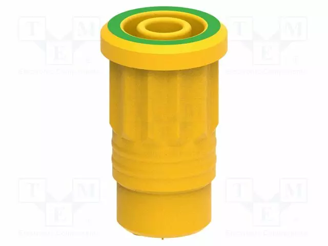 LABORATORY CONNECTOR: 4MM BANANA - SOCKET - 36A - KELTAINEN-VIHREÄ - 24MM - Banaanijatkoliittimet - PJP3293-JV - 1