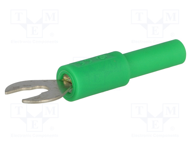 LABORATORY CONNECTOR: FORK TERMINALS - 60VDC - 36A - VIHREÄ - 1MOHM - Haarukkaliittimet - PJPADA3034-V - 1