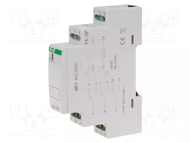 RELE - UKYTK: MAX.250VAC - DIN-KISKOLLE - PK - IP20 - Asennusreleet - PK-3P-48V - 1