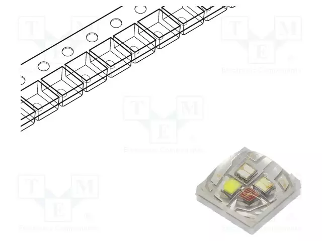 VOIMA-LED - RGBW - NELIVÄRINEN,EMITER - 155° - 300MA - 3W - 3X3X1,8MM - Ultrakirkkaat LEDit - PBLB-3LTE-RGBV - 1