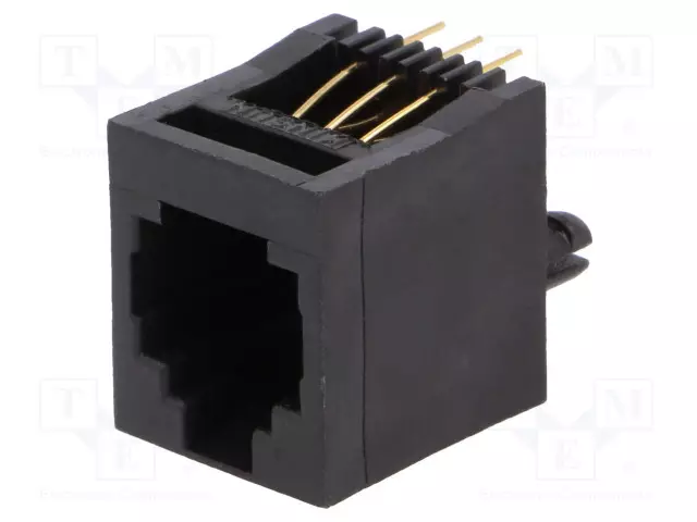 LIITIN: RJ12 - PISTORASIA - PIN: 6 - 6P6C - THT - SUORA - RJ liittimet - RJJ66NFV - 1