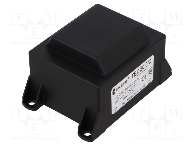 MUUNTAJA - 20VA - 230VAC - 24V - 833,3MA - PCB - IP00 - TEZ - Piirilevymuuntajat - TEZ20D24V - 1